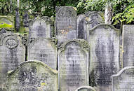 9457 Grabsteine auf dem Jüdischen Friedhof in Hamburg - Altona Altstadt an der Königstraße.
