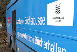 4548 Aufschrift Hamburger Bücherbusse, Hamburger Öffentlichen Bücherallen / Logo Bücherhallen Hamburg.