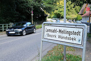 0334 Schild Lemsahl-Mellingstedt, Bezirk Wandsbek.