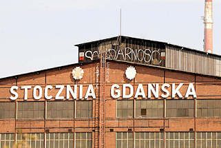 4956 Werft Danzig / tocznia Gdańsk Spłka Akcyjna - ehemalige Leninwerft - Schriftzug Solidarnosc.